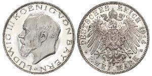 2 Марка Королевство Бавария (1806 - 1918) Серебро Людвиг III (король Баварии) (1845 – 1921)