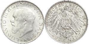 2 Марка Королевство Бавария (1806 - 1918) Серебро Людвиг III (король Баварии) (1845 – 1921)