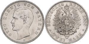 2 Марка Королевство Бавария (1806 - 1918) Серебро Отто I (король Баварии)(1848 – 1916)
