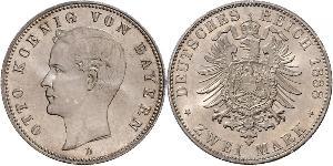 2 Марка Королевство Бавария (1806 - 1918) Серебро Отто I (король Баварии)(1848 – 1916)