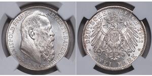 2 Марка Королевство Бавария (1806 - 1918) Серебро Отто I (король Баварии)(1848 – 1916)