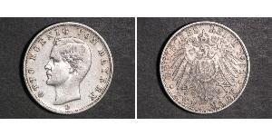 2 Марка Королевство Бавария (1806 - 1918) Серебро Отто I (король Баварии)(1848 – 1916)