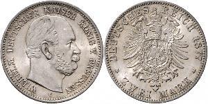 2 Марка Пруссия (королевство) (1701-1918) Серебро Wilhelm I, German Emperor (1797-1888)