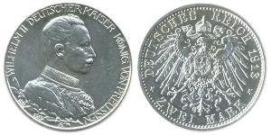 2 Марка Пруссия (королевство) (1701-1918) Серебро Wilhelm II, German Emperor (1859-1941)