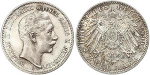 2 Марка Пруссия (королевство) (1701-1918) Серебро Wilhelm II, German Emperor (1859-1941)