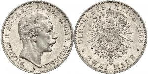 2 Марка Пруссия (королевство) (1701-1918) Серебро Wilhelm II, German Emperor (1859-1941)