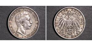 2 Марка Пруссия (королевство) (1701-1918) Серебро Wilhelm II, German Emperor (1859-1941)