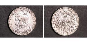 2 Марка Пруссия (королевство) (1701-1918) Серебро Wilhelm II, German Emperor (1859-1941)