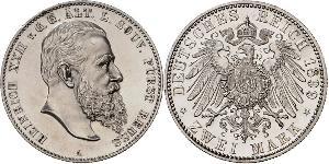 2 Марка Рейсс (старшей линии) (1778 - 1918) Серебро Heinrich XXII (1859 - 1902)