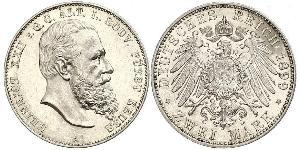 2 Марка Рейсс (старшей линии) (1778 - 1918) Серебро Heinrich XXII (1859 - 1902)