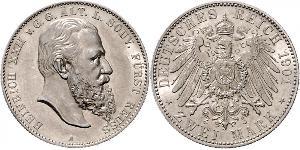 2 Марка Рейсс (старшей линии) (1778 - 1918) Серебро Heinrich XXII (1859 - 1902)