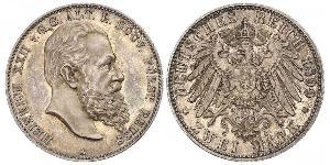 2 Марка Рейсс (старшей линии) (1778 - 1918) Серебро Heinrich XXII (1859 - 1902)