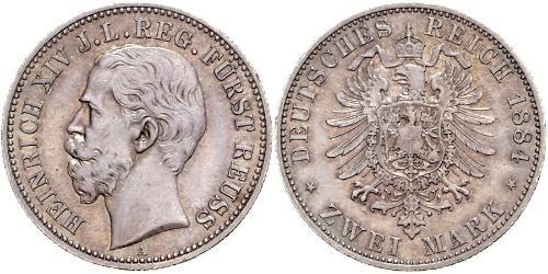 2 Марка Рейсс (старшей линии) (1778 - 1918) Серебро Heinrich XIV, Prince Reuss Younger Line