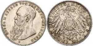 2 Марка Саксен-Мейнинген (1680 - 1918) Серебро Георг II (герцог Саксен-Мейнингена)