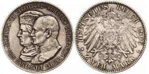 2 Марка Саксония (королевство) (1806 - 1918) Серебро Фридрих Август III (король Саксонии) (1865-1932)