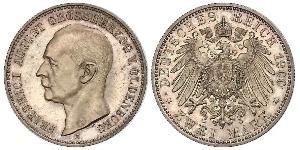 2 Марка Grand Duchy of Oldenburg (1814 - 1918) Срібло Frederick Augustus III of Saxony (1865-1932)