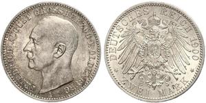 2 Марка Grand Duchy of Oldenburg (1814 - 1918) Срібло Frederick Augustus III of Saxony (1865-1932)