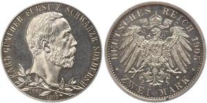 2 Марка Schwarzburg-Sondershausen (1599-1920) Срібло 