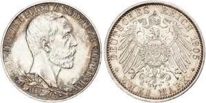 2 Марка Schwarzburg-Sondershausen (1599-1920) Срібло 