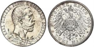 2 Марка Schwarzburg-Sondershausen (1599-1920) Срібло 