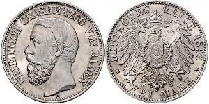 2 Марка Велике герцогство Баден (1806-1918) Срібло Frederick I, Grand Duke of Baden (1826 - 1907)
