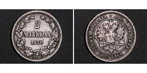 2 Марка Велике князівство Фінляндське (1809 - 1917) Срібло Олександр III (1845 -1894)