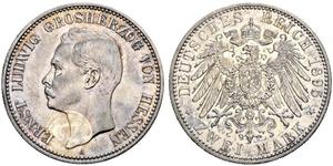 2 Марка Великое герцогство Гессен (1806 - 1918) Срібло Ernest Louis, Grand Duke of Hesse (1868 - 1937)
