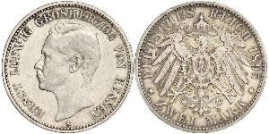 2 Марка Великое герцогство Гессен (1806 - 1918) Срібло Ernest Louis, Grand Duke of Hesse (1868 - 1937)
