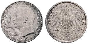 2 Марка Великое герцогство Гессен (1806 - 1918) Срібло Ernest Louis, Grand Duke of Hesse (1868 - 1937)