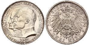 2 Марка Великое герцогство Гессен (1806 - 1918) Срібло Ernest Louis, Grand Duke of Hesse (1868 - 1937)