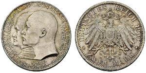 2 Марка Великое герцогство Гессен (1806 - 1918) Срібло Ernest Louis, Grand Duke of Hesse (1868 - 1937)