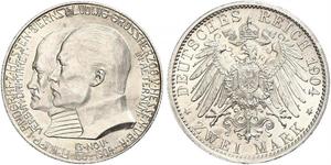 2 Марка Великое герцогство Гессен (1806 - 1918) Срібло Ernest Louis, Grand Duke of Hesse (1868 - 1937)