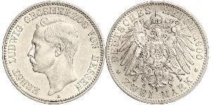 2 Марка Великое герцогство Гессен (1806 - 1918) Срібло Ernest Louis, Grand Duke of Hesse (1868 - 1937)