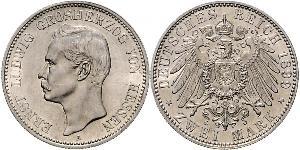2 Марка Великое герцогство Гессен (1806 - 1918) Срібло Ernest Louis, Grand Duke of Hesse (1868 - 1937)