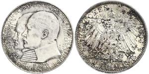 2 Марка Великое герцогство Гессен (1806 - 1918) Срібло Ernest Louis, Grand Duke of Hesse (1868 - 1937)