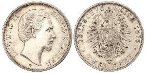 2 Марка Королівство Баварія (1806 - 1918) Срібло Людвіг II (король Баварії)(1845 – 1886)