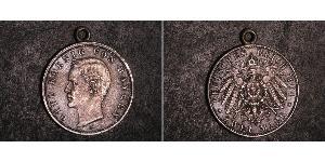 2 Марка Королівство Баварія (1806 - 1918) Срібло Otto of Bavaria (1848 – 1916)