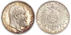 2 Марка Королівство Вюртемберг Срібло Wilhelm II, German Emperor (1859-1941)
