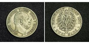 2 Марка Королівство Пруссія (1701-1918) Срібло Wilhelm I, German Emperor (1797-1888)