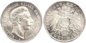 2 Марка Королівство Пруссія (1701-1918) Срібло Wilhelm II, German Emperor (1859-1941)