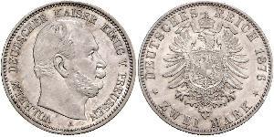 2 Марка Королівство Пруссія (1701-1918) Срібло Wilhelm I, German Emperor (1797-1888)