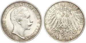 2 Марка Королівство Пруссія (1701-1918) Срібло Wilhelm II, German Emperor (1859-1941)