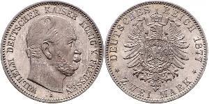 2 Марка Королівство Пруссія (1701-1918) Срібло Wilhelm I, German Emperor (1797-1888)