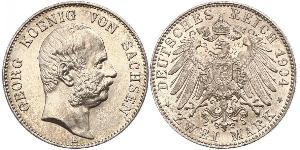 2 Марка Королівство Саксонія (1806 - 1918) Срібло George, King of Saxony