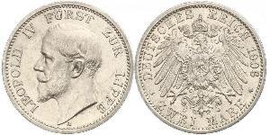 2 Марка Липпе-Детмольд (1123 - 1918) Срібло Leopold IV, Prince of Lippe