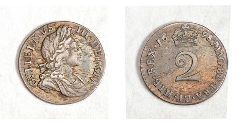 2 Пені Королівство Англія (927-1649,1660-1707) Срібло Вільгельм III (1650-1702)