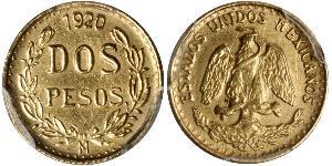 2 Песо Мексиканські Сполучені Штати (1867 - ) Золото 