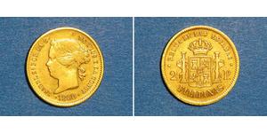 2 Песо Філіппіни / Королівство Іспанія (1814 - 1873) Золото Isabella II of Spain (1830- 1904)