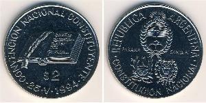 2 Песо Аргентинская Республика (1861 - ) Никель/Медь 