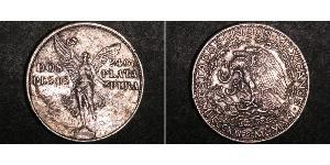2 Песо Мексиканські Сполучені Штати (1867 - ) Срібло 
